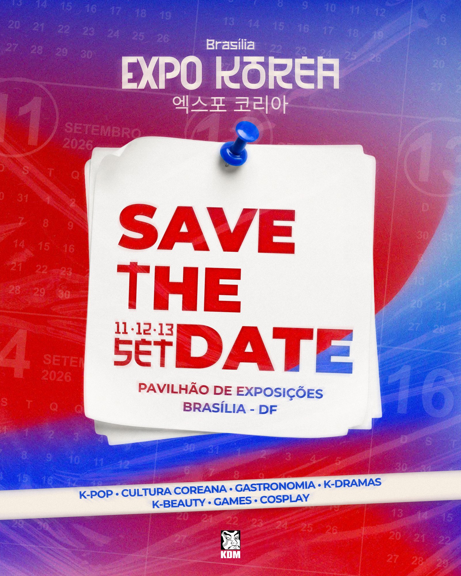 Save the date — Expo Korea Brasília, 11 a 13 de setembro de 2026